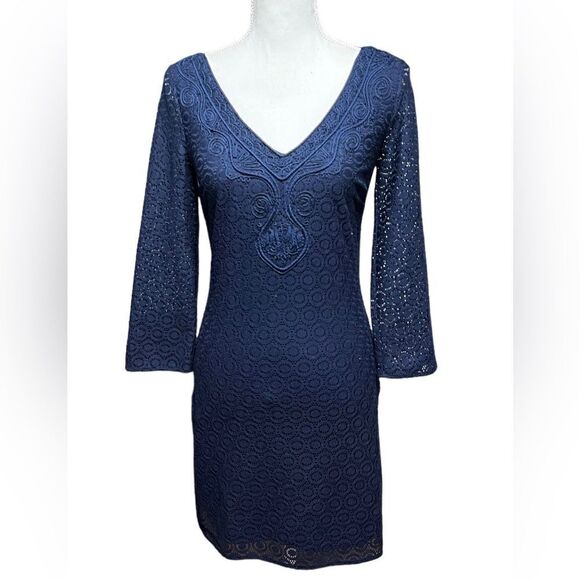 Lilly Pulitzer Dresses & Skirts - Lilly Pulitzer Navy Blue Alden Lace Dress